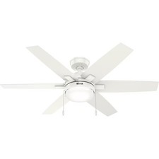 Hunter Fan 52 inch White Indoor Ceiling Fan with Light and Pull Chain
