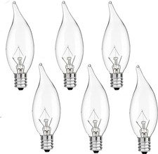 E12 Candle Light Bulbs,60W Candelabra Bulbs, B10 Clear White