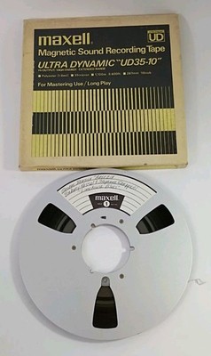 VINTAGE MAXELL MAGNETIC SOUND RECORDING TAPE UD35-10, 3600', 10.5 METAL REEL