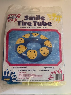 NEW Vintage H2O Surf s Up Smile Tire Tube Swimming Pool Float Smiley Face