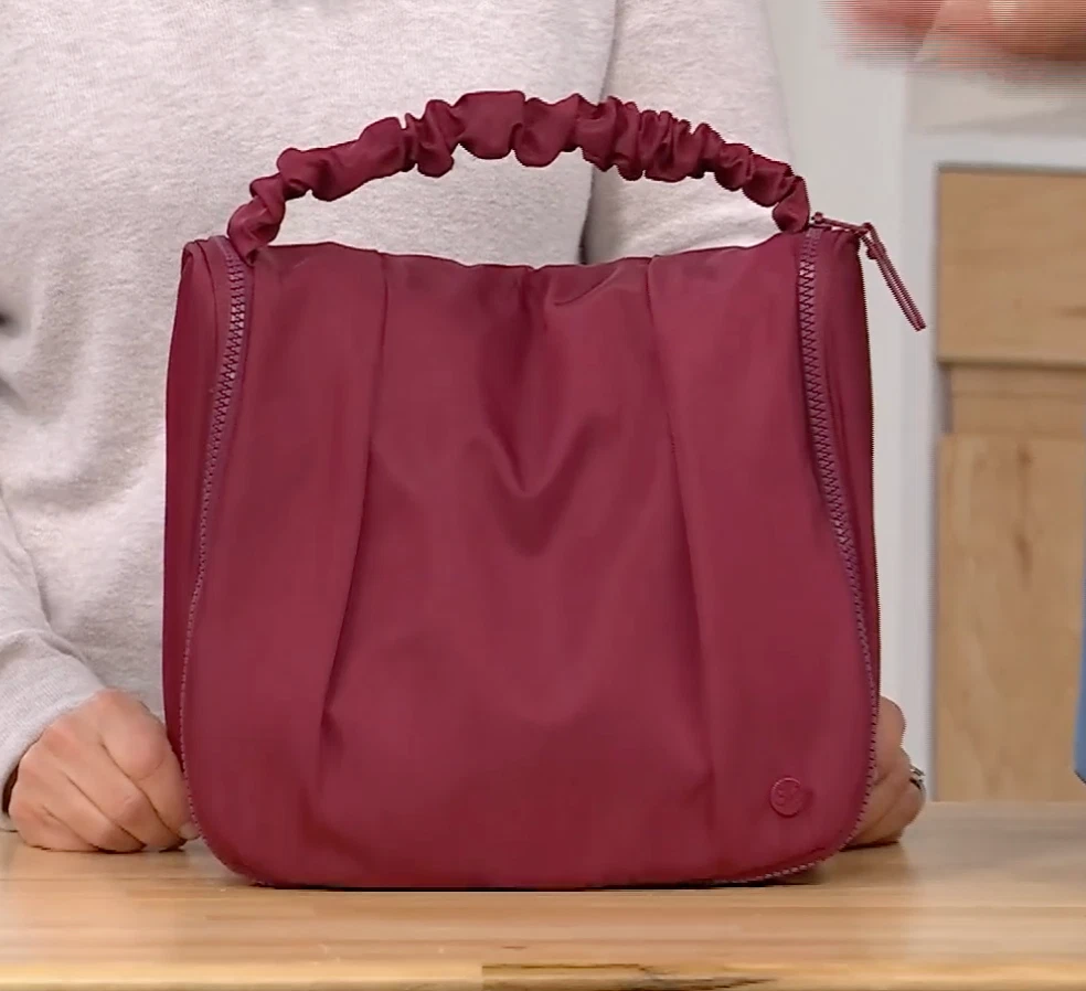 Samantha Brown To-Go Rouched Handle Cosmetic Case Burgundy