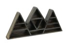 Zeckos Dark Brown Wooden Geometric Triangle Crystal Display Shelf