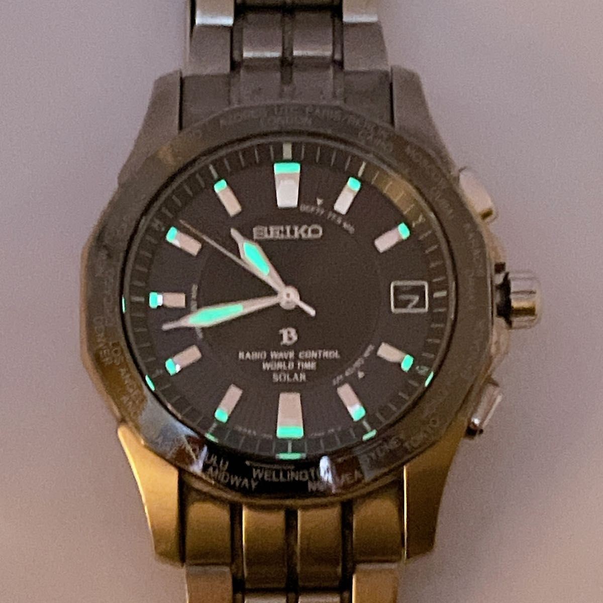 SEIKO Brightz 7B25-0AA0 Titanium Solar Radio Working 39mm | eBay