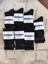 Bombas Men's Cushioned Arch Support Socks M 7 Pairs Black/Gray Striped