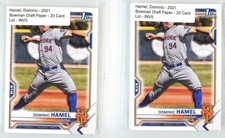 40x card lot DOMINIC HAMEL 1st Bowman 2021 Bowman Draft Paper New York Mets