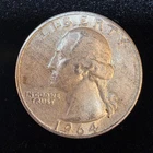 1964 Washington Quarter 90% Silver $0.25 FV Circulated Pre-1965 US Coin - 21-17