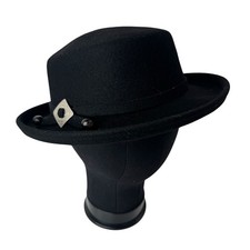 Womens Western Hat Black Wool Wide Brim Gambler Rancher Fall Boho Cowgirl