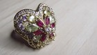 SETA Sterling Ring Gemstones & Butterfly Floral Gold Plated — photo 8