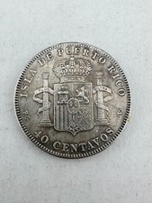 Isla De Puerto Rico 40 Centavos Coin 1896