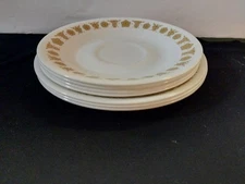 Vintage 7 Piece Corelle Gold Butterfly Lot 3 Bread Plates 4 Saucers