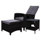 NNEDSZ Outdoor Setting Recliner Chair Table Set Wicker lounge Patio Furniture Bl