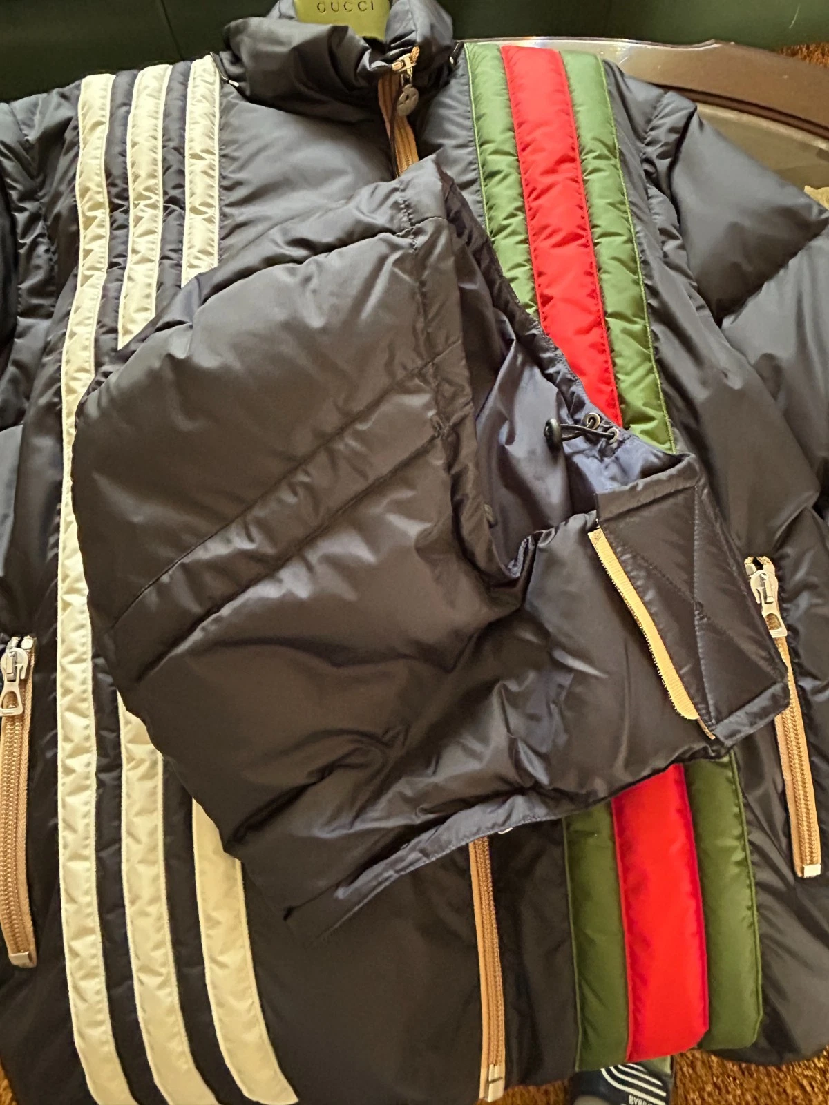 NWT Gucci x adidas Down Puffer Jacket – Navy (Style 713712 ZALUJ 4210) image 11