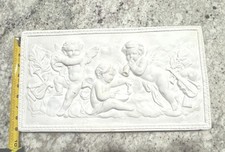 Vintage Baroque Musical Angels Plaster Wall Art Hanging French Country 11" x 9"