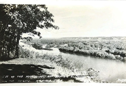 c1948 RPPC ~ Mississippi River & Prairie Du Chien From McGregor, Iowa ~ #-7149 - Picture 3 of 13