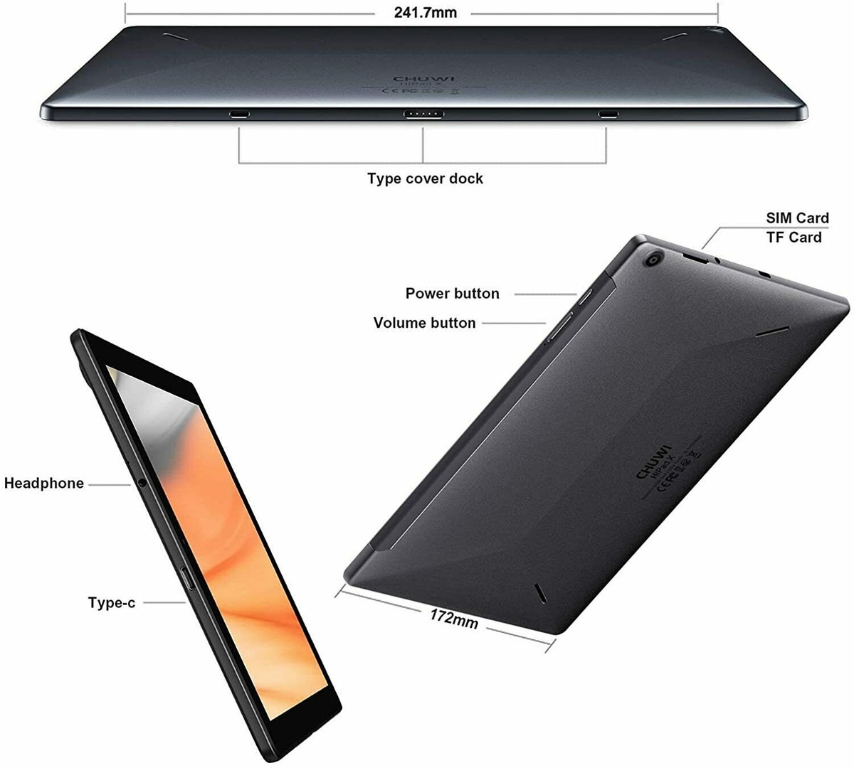 CHUWI Hipad X 10.1in Android 12 Tablet PC Unisoc T618 Octa