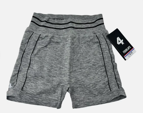 FourLaps Women's Size XL Aero Seamless Short 3” Grey Heather Gym Workout Lift