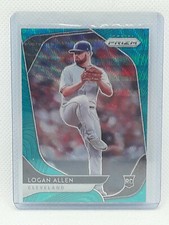 Logan Allen 2020 Panini Prizm Baseball - TEAL WAVE #70 RC - Cleveland Indians