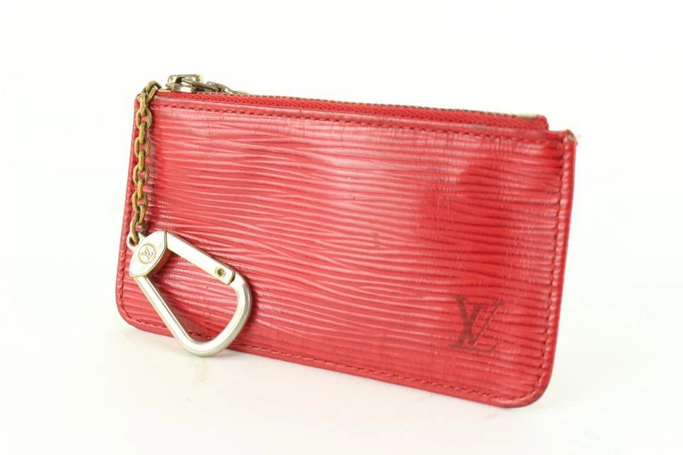 Louis Vuitton Red Epi Leather Key Pouch Coin Purse Pochette Cles 69lz718s