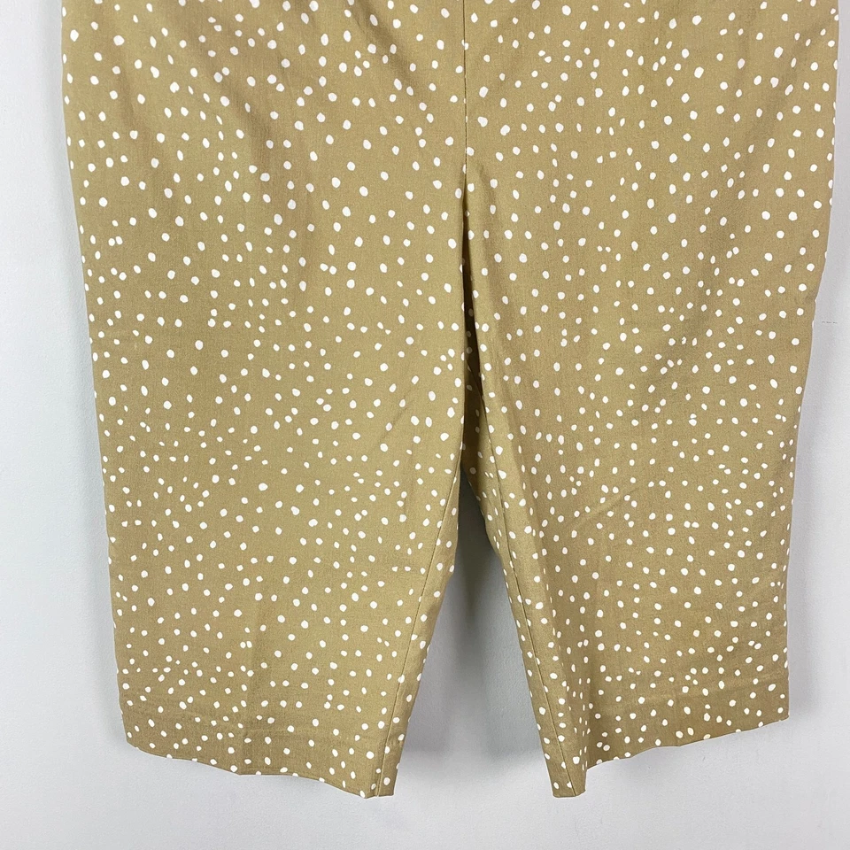 Pantalones Susan Graver Pedal Pusher 16 Crop Ultra Elastizados Pull-On Bolsillos Blanco Tostado Foto 3 de 4