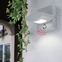 Led Wand Lampe Alu AußEn Bewegungsmelder Balkon Veranda Strahler Leuchte Grau