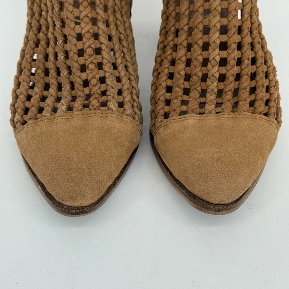 Sbicca Sycamore Woven Leather Booties Size 9.5 Block Heel Clogs Boho Western - Image 4 of 4