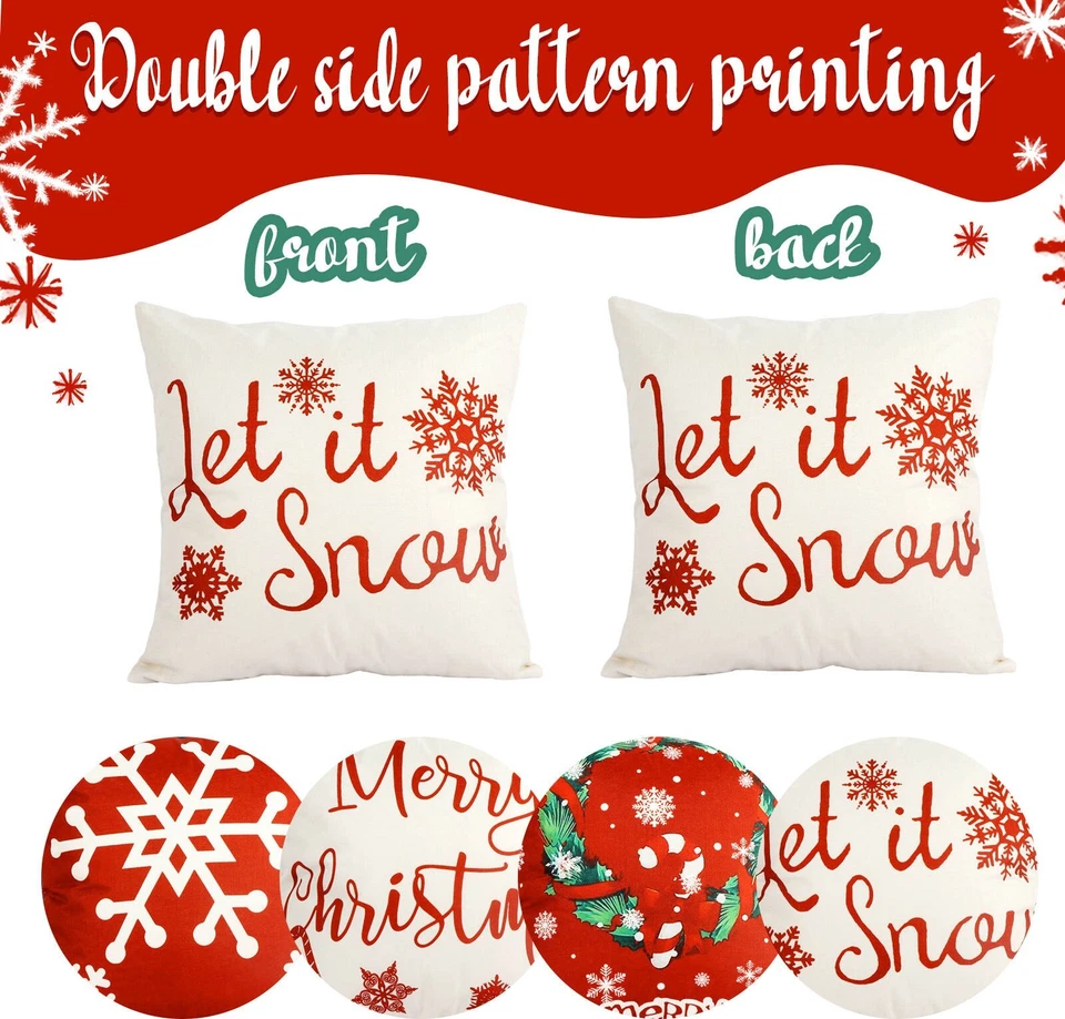4 pieces, Christmas Throw Pillow Cover set of 4 - 18X18 - Изображение 4 из 4