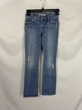 Levi's Girls Size 12 Slim Blue Distressed Adjustable Waist Straight Denim Jeans
