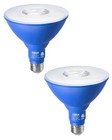 EDISHINE 2 Pack PAR38 Blue Flood Light Bulbfor Halloween/Christmas, Dimmable