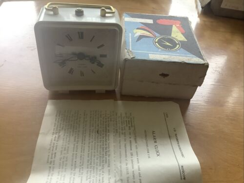 Vintage Russian 4 Jewels Alarm Clock In Original Box 1970’s?