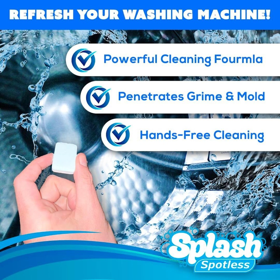 Splash Spotless Washing Machine Cleaner for HE Front Load & Top Load