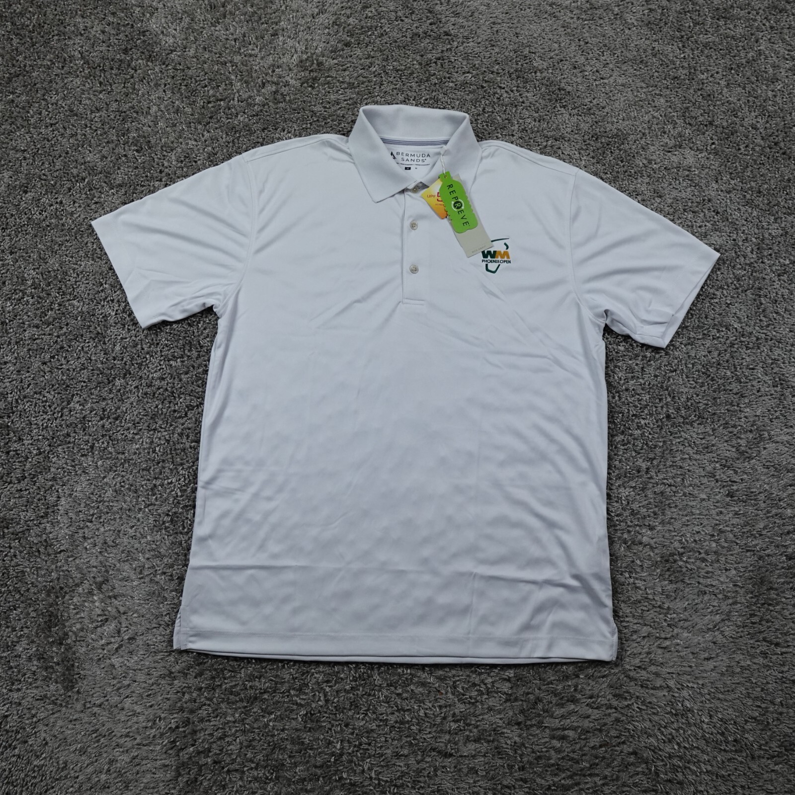 Waste Management Polo Shirt Mens Medium TPC Scottsdale Performance Bermuda Sands