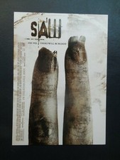Saw Horror Movie 2005 Promotional Card Postcard Promo Video Store ( 5" x 7" )