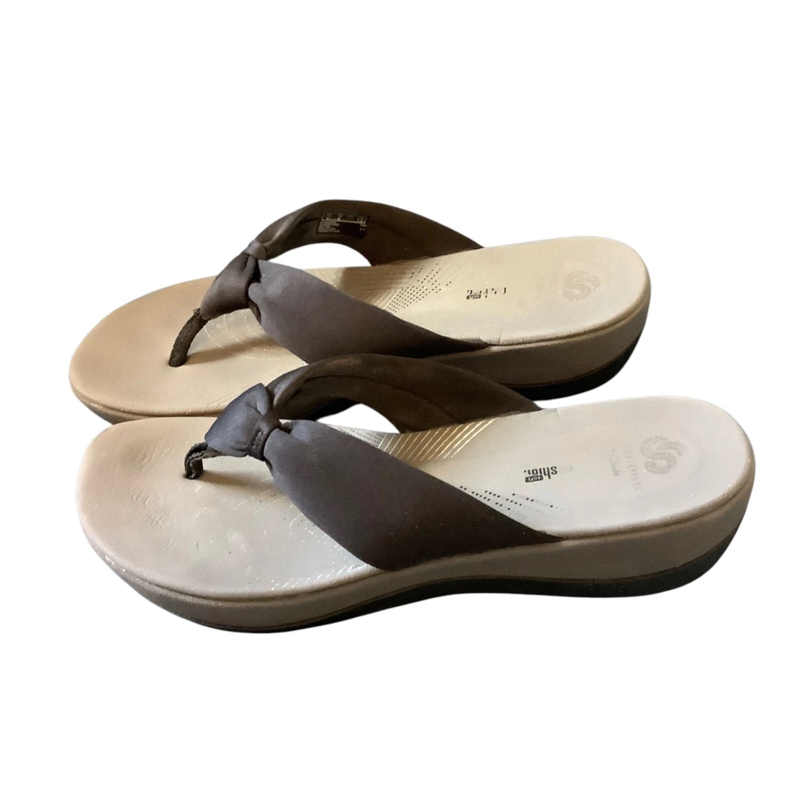 Sandali con zeppa Clarks Cloudsteppers morbidi ammortizzati Arla Kaylie da donna taglia 10 neri