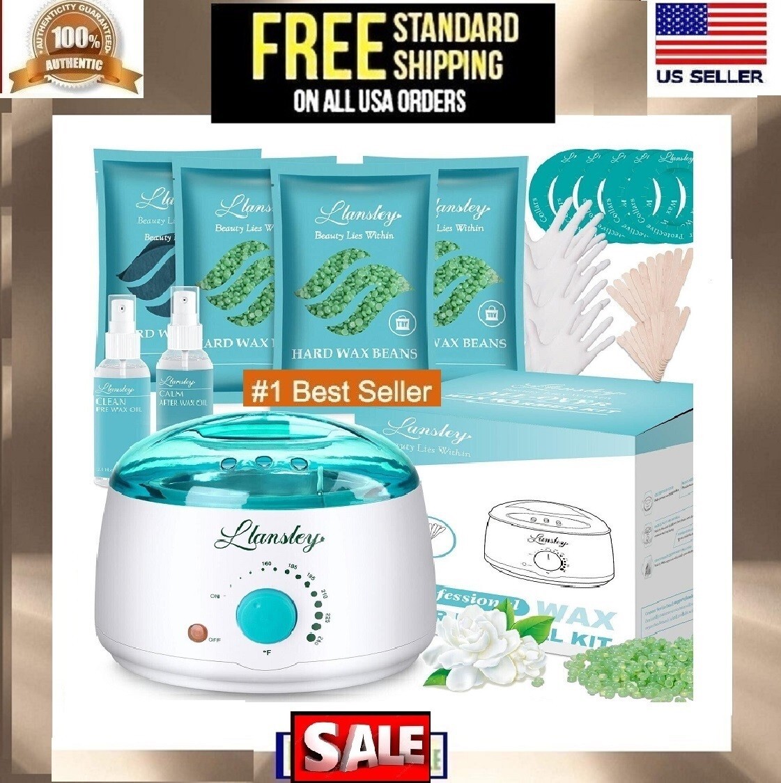 Lansley AtHome DIY Wax Kit for Face Eyebrows Legs &Bikini Hair Removal