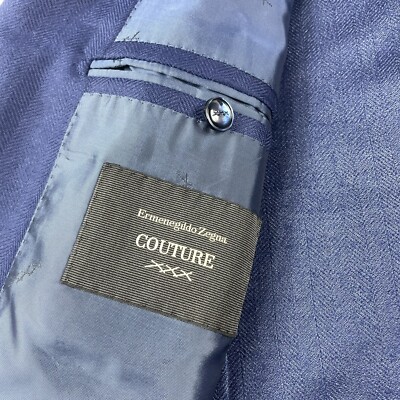 Zegna couture 46 ジャケット Ermenegildo Zegna Couture XXX Blue Cashmere Silk Size Mens