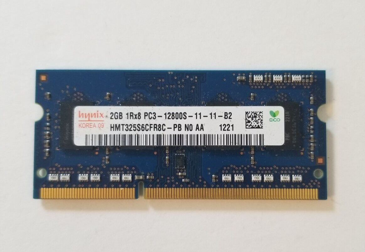 Hynix 2GB PC3-12800S DDR3-1600MHz HMT325S6CFR8C-PB Laptop Memory