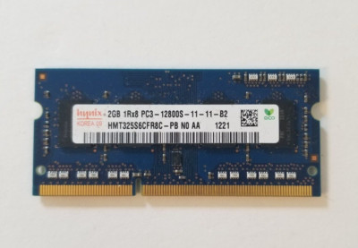 Hynix 2GB PC3-12800S DDR3-1600MHz HMT325S6CFR8C-PB Laptop Memory