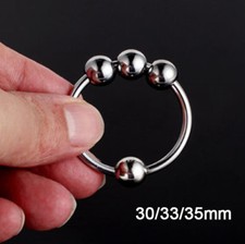 Stainless Steel/Metal Penis Pressure Point 4 Beaded Glans Head Ring 30/33/35mm