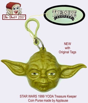 Star Wars Yoda Treasure Keeper Coin Purse Bag Applause 1999 Vintage NWT VGC