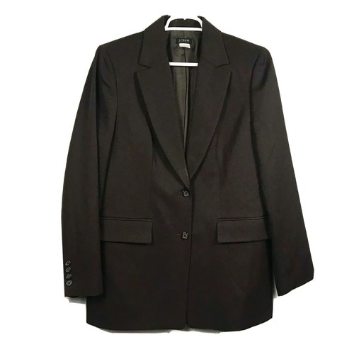 J Crew Womens 10 Blazer Brown 100% Wool Two Button Lined Vented Made in Japan - 第 1/4 張圖片
