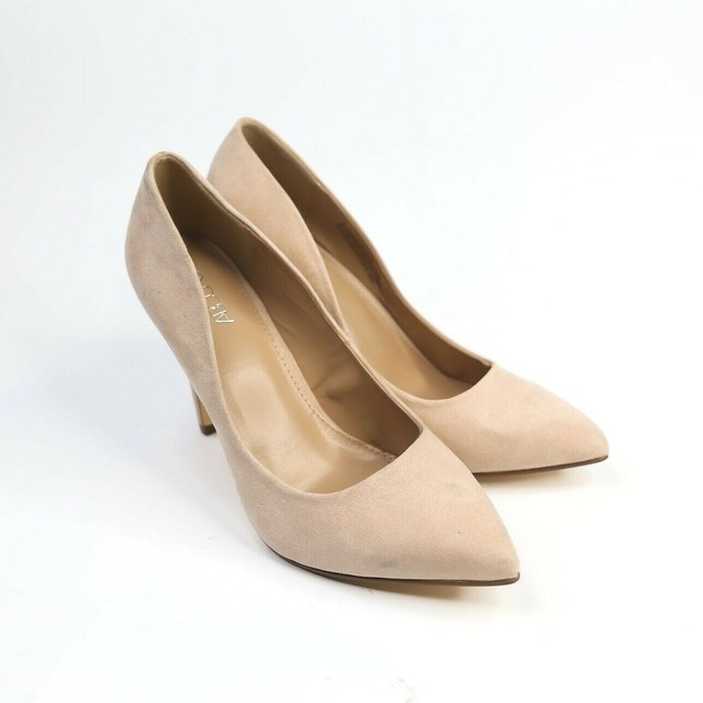 suede nude heels