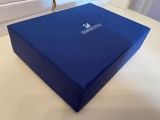 New Swarovski Empty Blue Box Jewelry Box Size 6 1/2 x 4 1/2 x2 inches