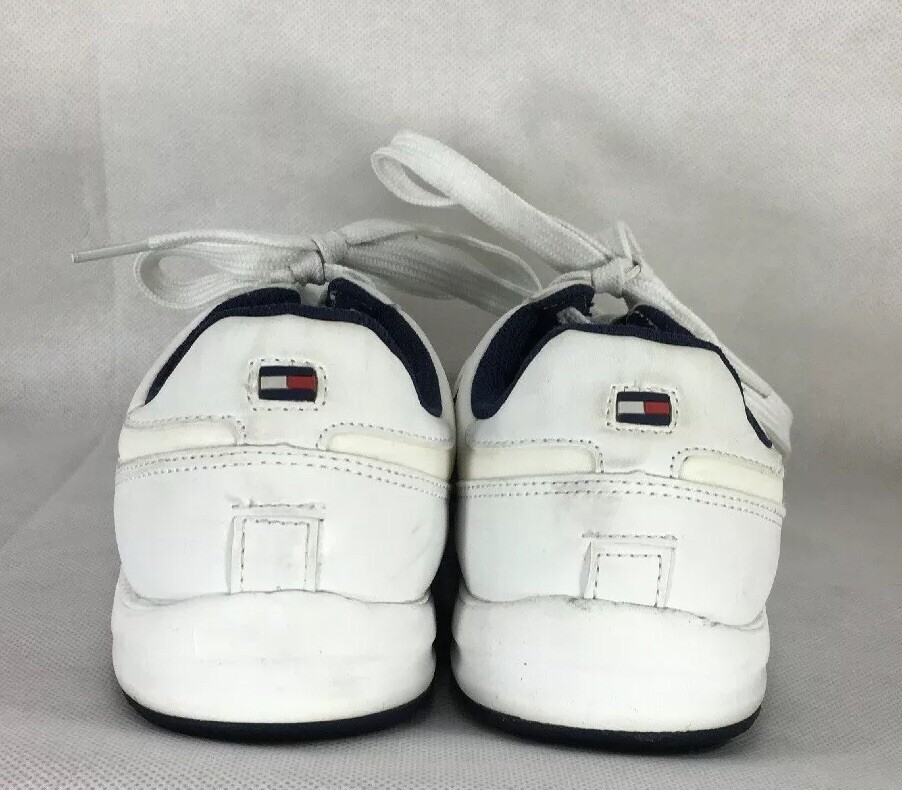 Tommy Hilfiger Women's White Lace Up Tennis Shoe Sneakers LINDA 8.5 Red