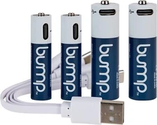 Bump AA/AAA Rechargeable Lithium Li-ion Batteries 1.5V  Battery Charging w/Cable