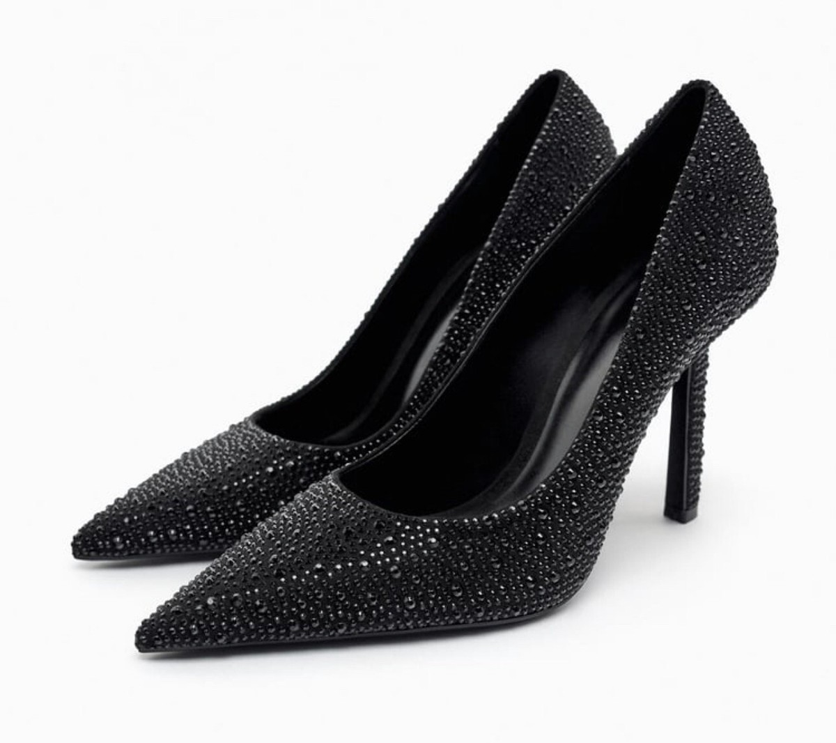 Zara Black Crystal High Heeled Pumps Womens Size US 8 Zara Black Crystal High Heeled Pumps Womens Size US 8