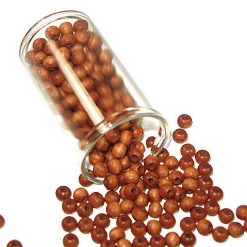 Lite Brown Wood Bead Round 5mm Czech 12 Grams - Picture 1 of 1