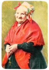 lady US blank back litho  vintage swap cards playing card