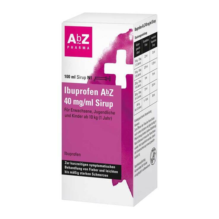 Ibuprofen AbZ 40 mg/ml Sirup · 100 ml · PZN 12547181