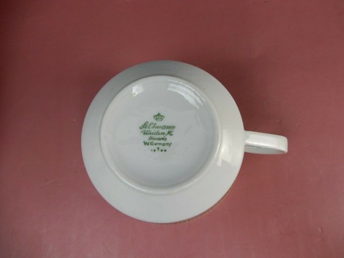 Pair Of 2 Seltmann Weiden Green Teacup And Saucer Set Bavaria - Picture 11 of 11