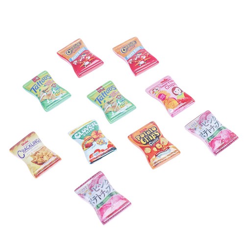 10pcs/set Dollhouse Miniature Kitchen Food Potato Chips DIY Pretend Play T.MC - Photo 9/12